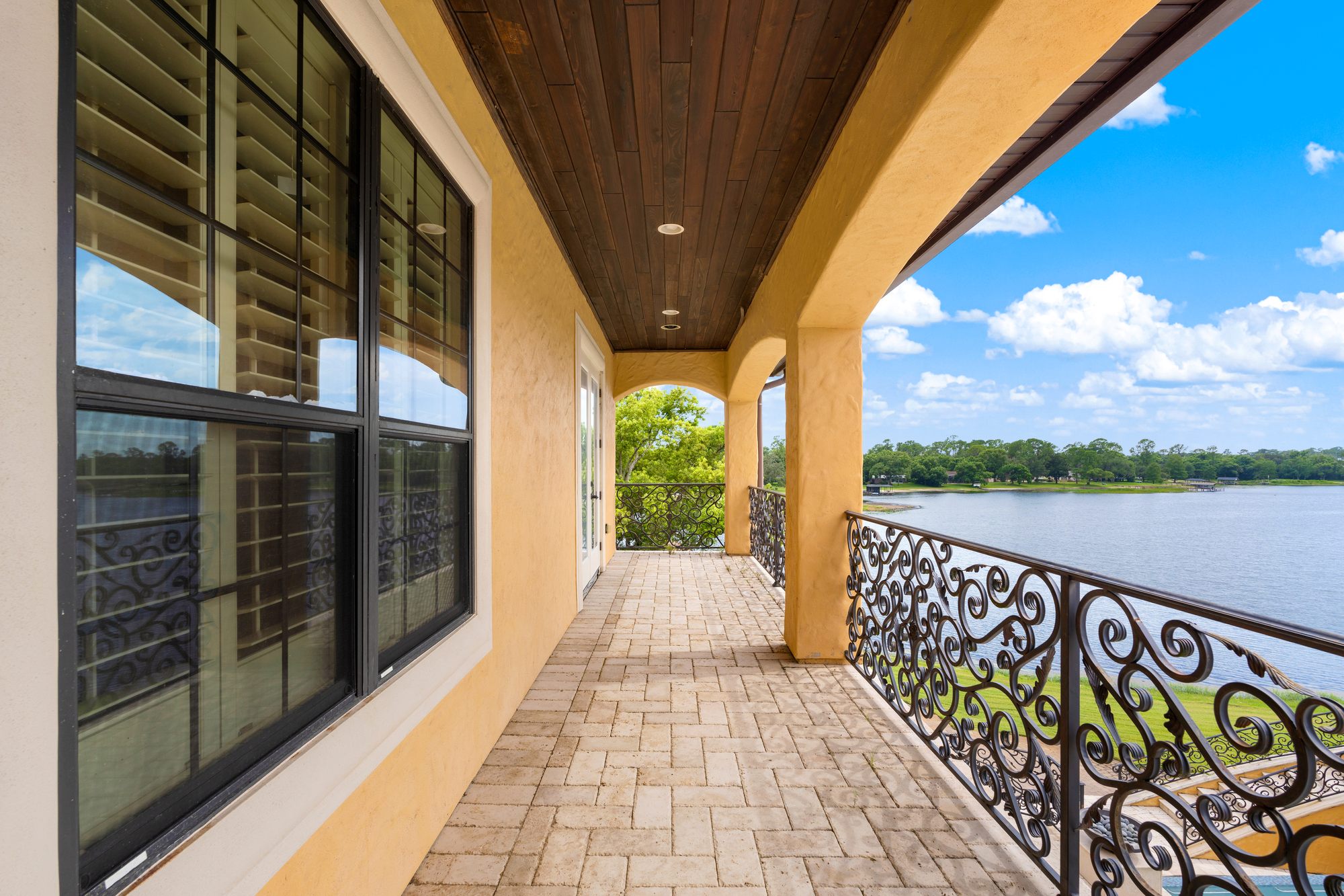 Balcony lake view from the third floor private guest residence